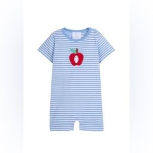 Little English Apple Appliqué Romper.